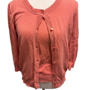 Vintage Talbots Coral Cardigan Sweater and top